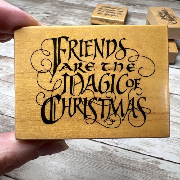 Lot of 20 Christmas PSX Design (1980-1999) Wood Mounted Rubber Stamp Vintage - Picture 12 of 16